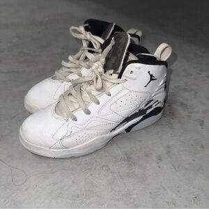 Kids Jordan White and Black Sneakers